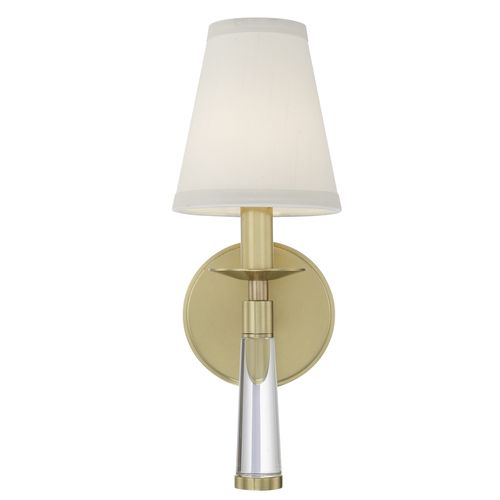 Baxter 15" Wall Sconce in Aged Brass with Glass Finials Crysta