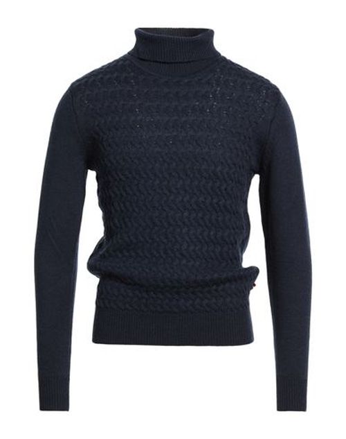 Man Turtleneck Midnight blue Size L Polyamide, Viscose, Wool, Cashmere