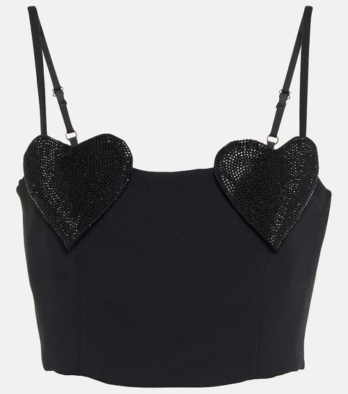 Crystal-embellished cropped top