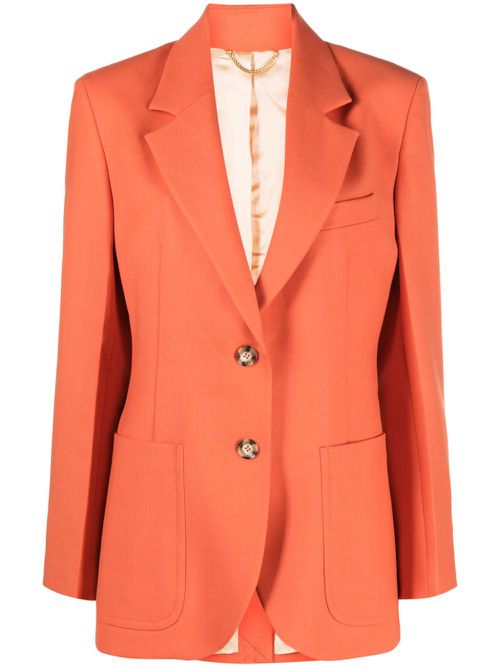 Single-breasted twill blazer - Orange