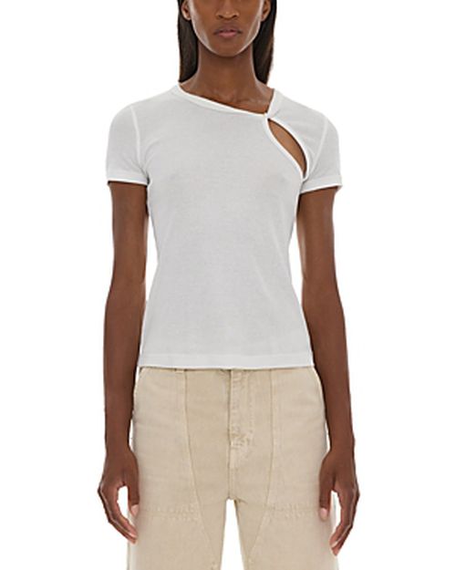 Ribbed Knit Cutout Tee