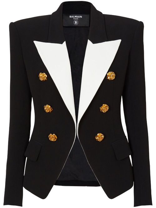 6-Button two-tone blazer - Black