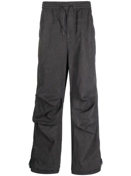 Waffle-effect drawstring track pants - Grey