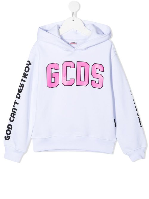 Logo-print cotton hoodie - White