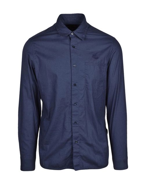 Classic Button-Up Cotton Shirt with Embroidered Detailing