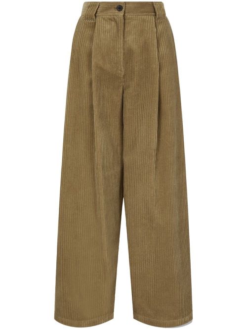 Two-tuck corduroy trousers - Neutrals