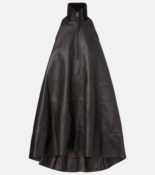 Triangle leather minidress