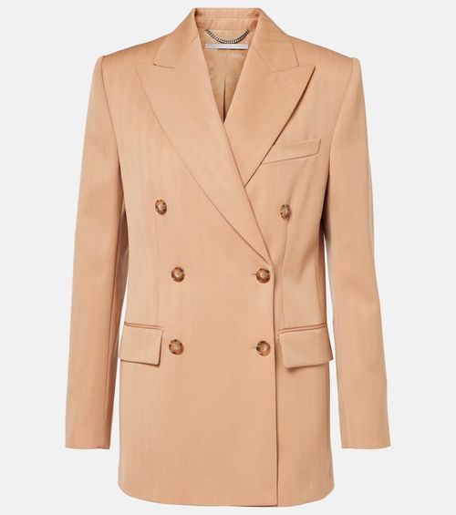 Striped double-breasted wool blazer