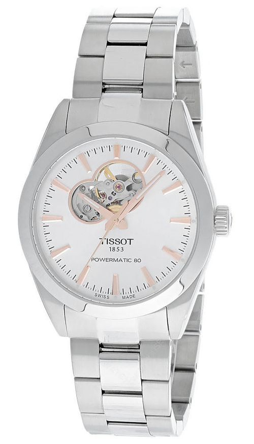 TISSOT Gentleman Open Heart Silver Dial Men's Watch T127.407.11.031.01 / T1274071103101