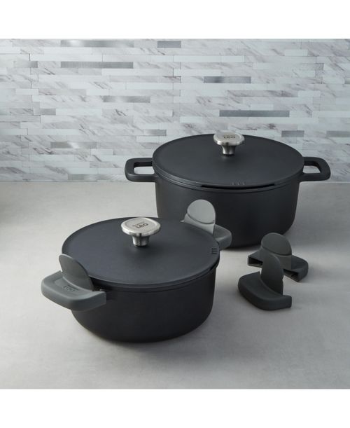 Leo Phantom 4pc Nonstick Ceramic Stockpot Set, Recycled - Black