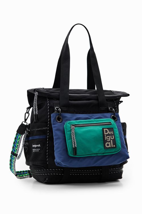 Large multi-position nylon backpack