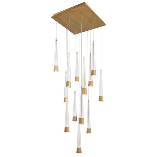 Aged Brass LED Chandelier from the Quill Collection
