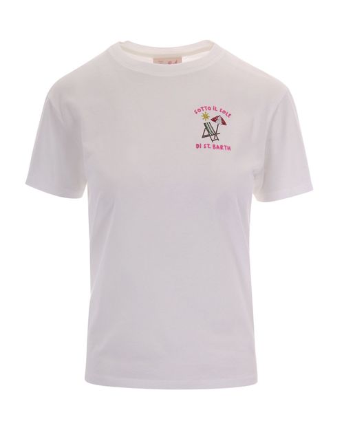 White Embellished Crew Neck T-Shirt