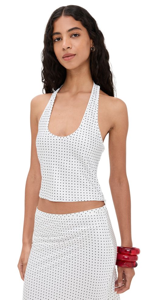 Roxy Halter Top Porcelain Polka