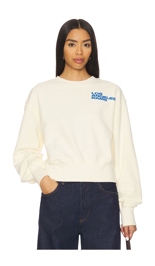Terez x REVOLVE Rams Puff Sleeve Crop Sweater in Cream. L. Also in S, XS