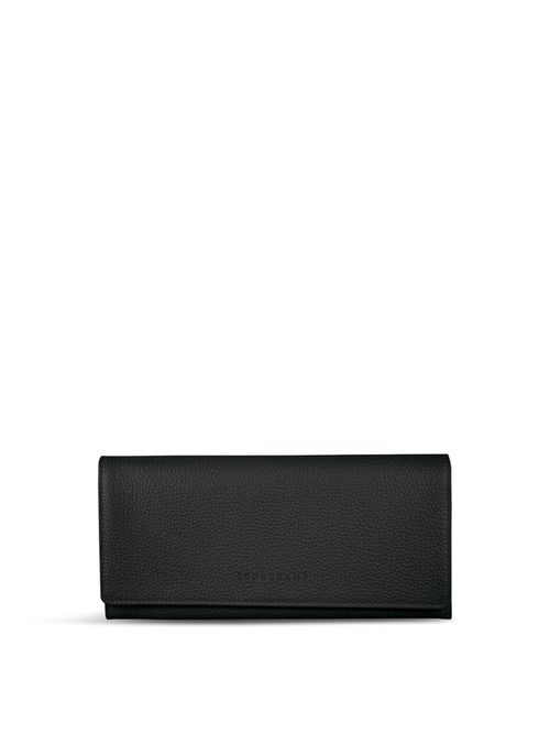 Le Foulonné Continental Wallet in Black