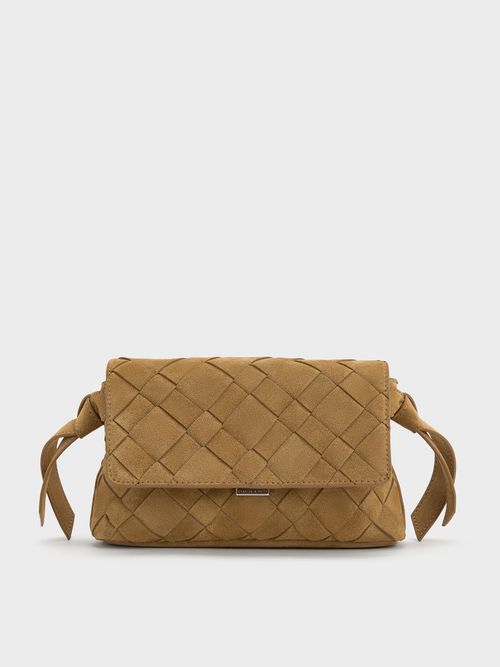 Charles & Keith - Ivette Recycled Suede Woven Crossbody Bag