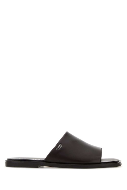 Leather Slide Slipper — Brown