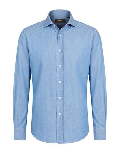 Man Denim shirt Blue Size 40 Cotton