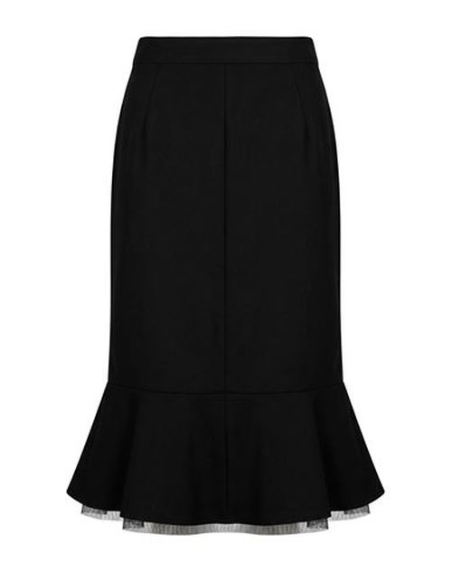 Woman Midi skirt Black Size 12 Virgin Wool