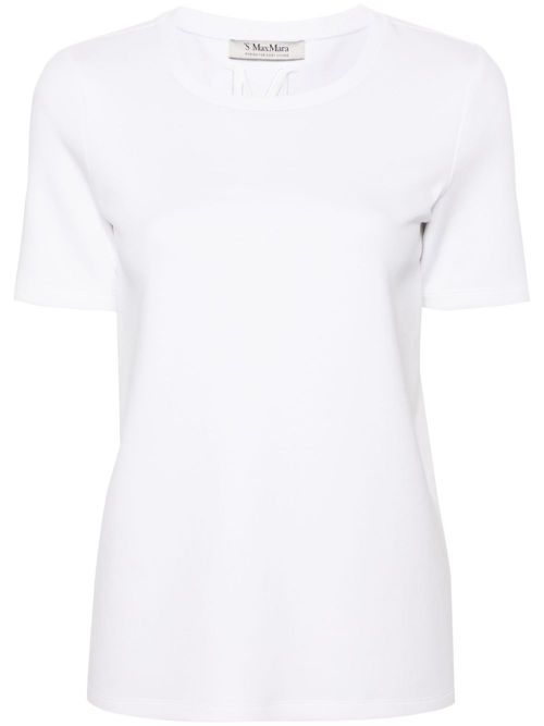 Logo-embroidered jersey T-shirt - White