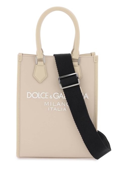 -Borsa Tote Piccola In Nylon Con Logo-Uomo