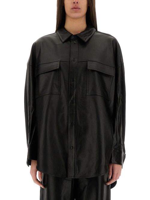 Oversized Fit Leather Jacket in