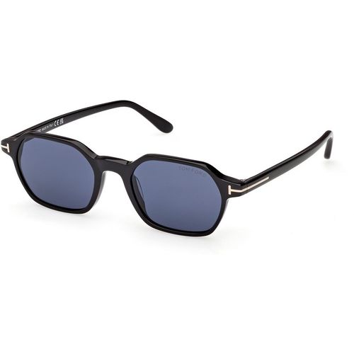 TOM FORD Man TOM FORD FT1301 JOEY-02 01V Sunglasses Acetate Black Blue Geometric Norma