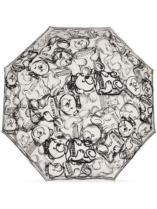 Teddy Bear-print umbrella - White
