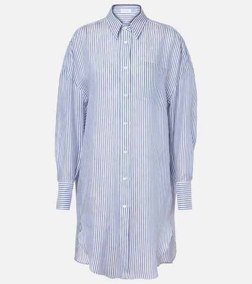 Monili striped linen and silk organza shirt