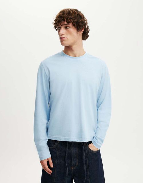 Cropped fit long sleeve in pearl blue