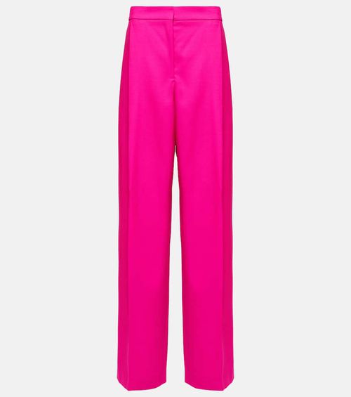 Pleated high-rise wool and mohair pants