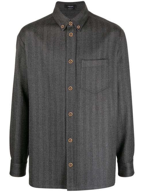 Striped loose-fit shirt - Grey