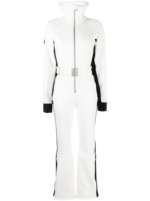 OTB logo-patch belted ski suit - White