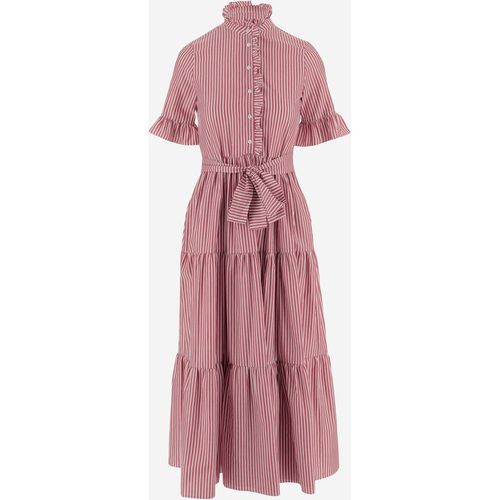 F.It – Gestreiftes Baumwollkleid mit Rüschenkragen