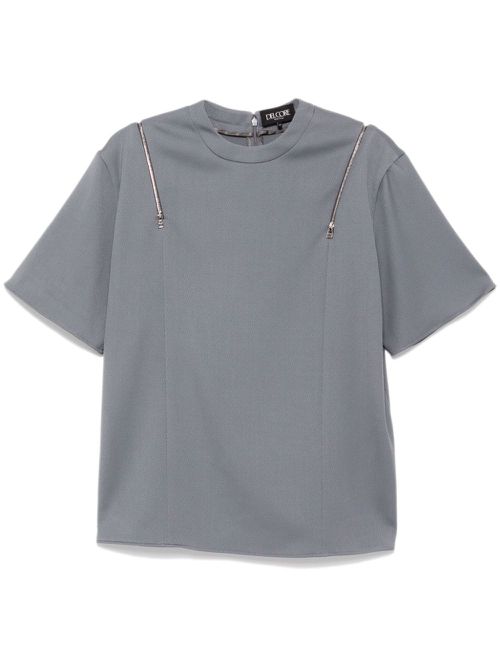 Zip fastening T-shirt - Grey