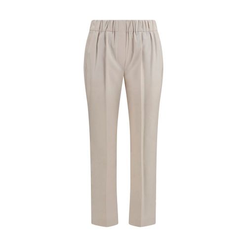 Cotton Casual Trousers — Beige