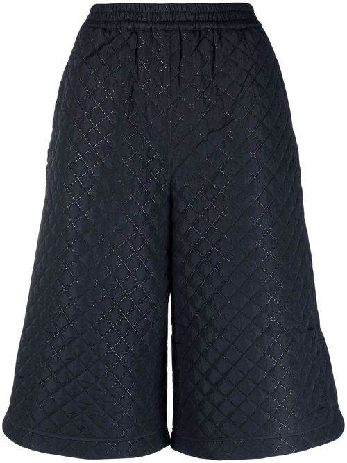 Stella Nova diamond-quilted knee-length shorts - Blue