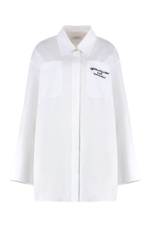 Cotton Shirtdress with Two Front Pockets
