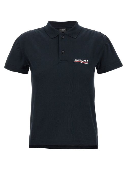 Logo-Embroidered Piqué Polo Shirt — Black