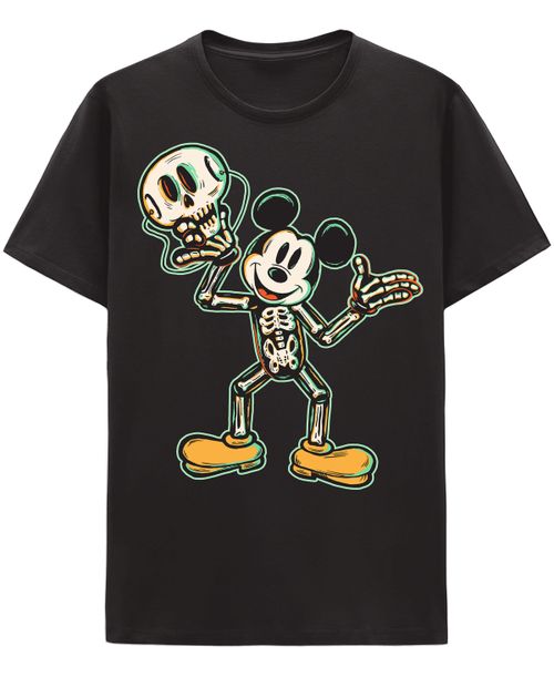 Men's Mickey Mouse Halloween Graphic T-Shirt - Black