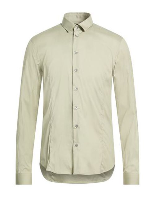Man Shirt Sage green Size 42 Cotton, Polyamide, Elastane