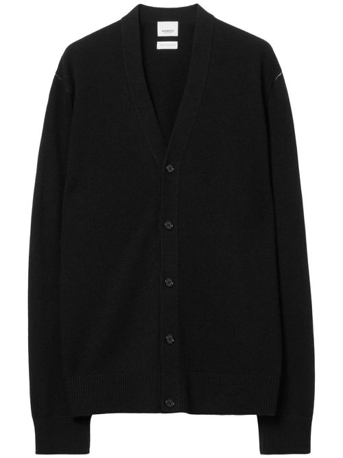 Equestrian-Knight cashmere cardigan - Black