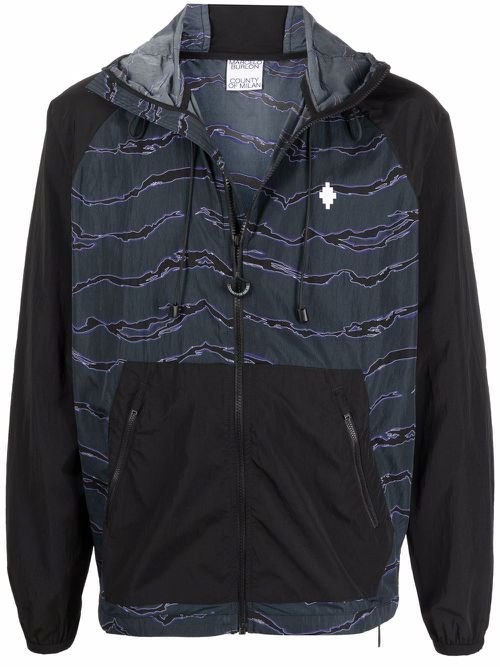 All over camouflage windbreaker jacket - Blue