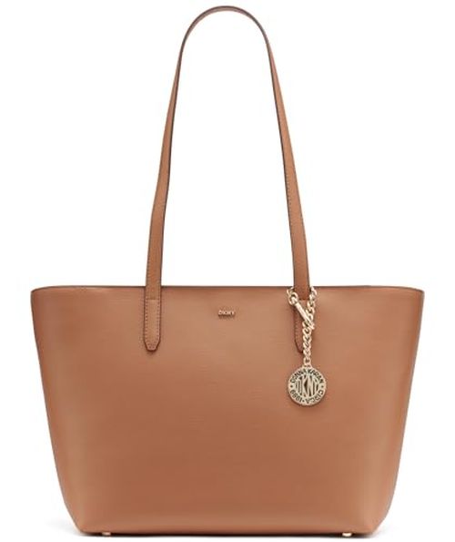 DKNY Women's Bryant Medium Leather Tote Bag, Cappuccino, One Size