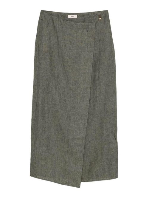 Long Effect Linen Wrap Skirt