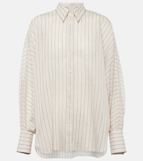 Cotton-blend lamé shirt