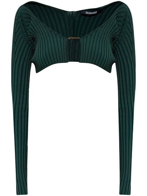 Logo-lettering cardigan - Green