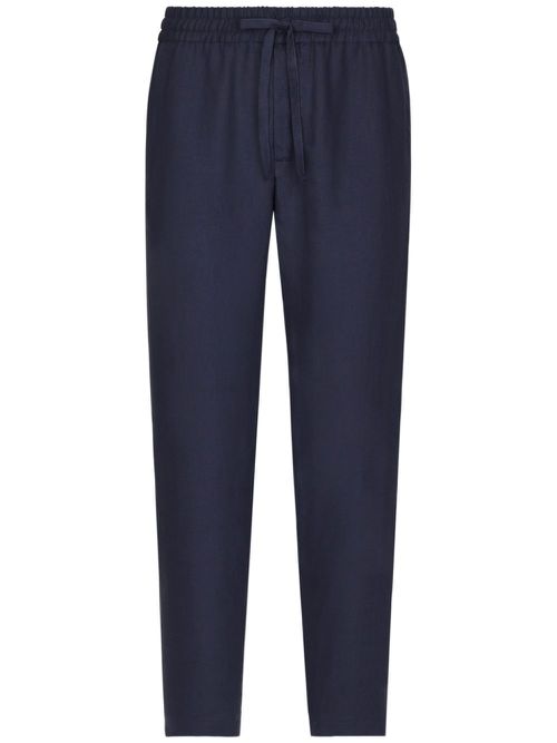 Linen track pants - Blue
