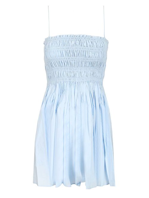 Matteau - Shirred Bodice Mini Dress Dresses Light Blue